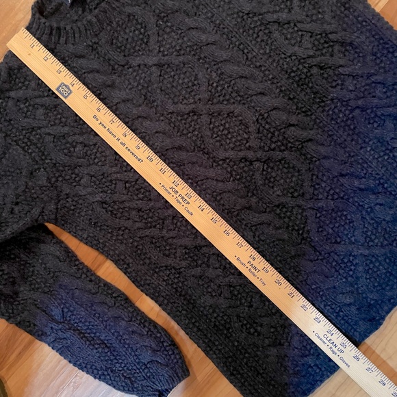 J. Crew Wool Cable Knit Heather Blue Sweater Unisex Men’s Small - Picture 5 of 5
